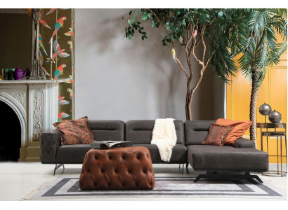 Couch corner sofa L shape gray sofa upholstered sofa ottoman fabric sofa fabric